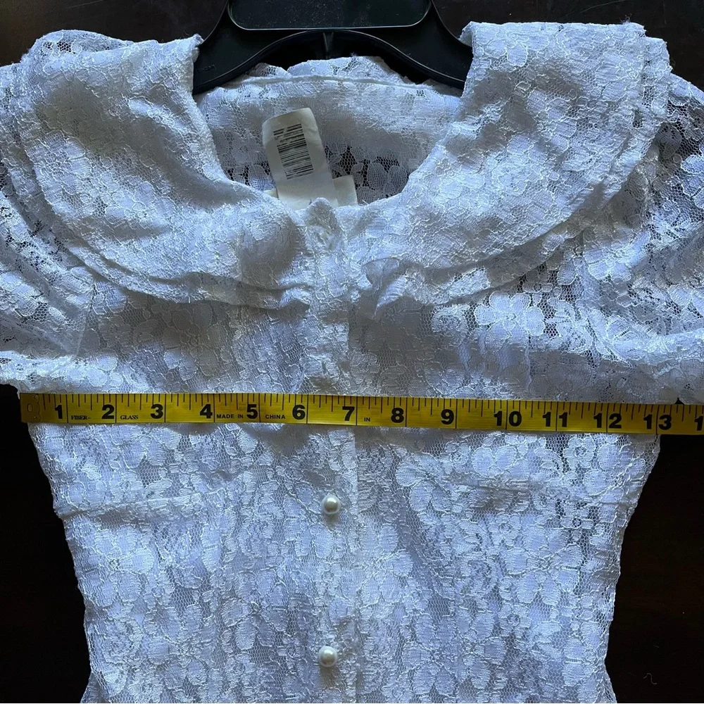 Vintage 90s SWAT Girls Elegant White Lace Button Up Dress, Size 8